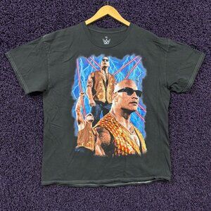 WWE Dwayne 'The Rock' Johnson Double Sided Wrestling Promo T-shirt size extra la
